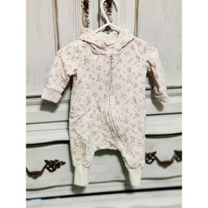 H&M Baby Hooded Onesie Floral NB 1-2 Months